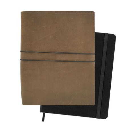Rustico Leuchtturm1917 B5 Leather Notebook Cover 7'' x 10'' SLIM - Book Included in Dark Brown BK0437-0001-INSERT